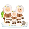 Cheap PolarX Personalized Eskimo Family Of 3 Ornament