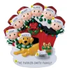Fashion PolarX Personalized Family Of 6 With Dog Ornament
