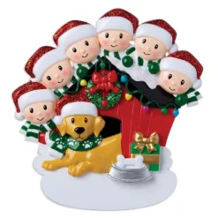 Fashion PolarX Personalized Family Of 6 With Dog Ornament