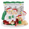 Store Personalized Fireplace Family Of 3 With Dog Ornament Home & Housewarming