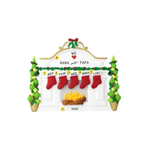 Cheap Personalized Fireplace Mantel With Stockings Family Of 5 Table Top Decoration Table Tops