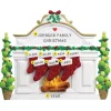 Discount Personalized Fireplace Mantel With Stockings Family Of 7 Table Top Decoration Table Tops