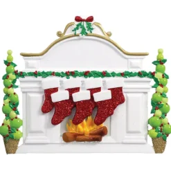 Discount Personalized Fireplace Mantel With Stockings Family Of 7 Table Top Decoration Table Tops