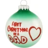 Clearance Personalized "First Christmas As A Dad" Glass Bulb Ornament Expecting & New Family