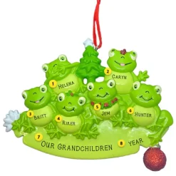 Discount Rudolph & Me Personalized Frog Family Of 6 Ornament