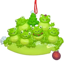 Discount Rudolph & Me Personalized Frog Family Of 6 Ornament