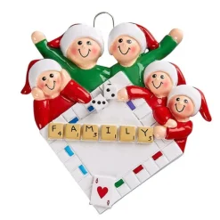 Cheap Rudolph & Me Personalized Game Night Family Of 5 Ornament
