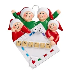 Cheap Personalized Game Night Family Of 4 Ornament Fun & Games