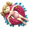 Store PolarX Personalized Girl In Inner Tube Ornament