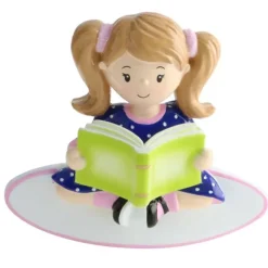 New Personalized Girl Reading A Book Ornament Growing Up