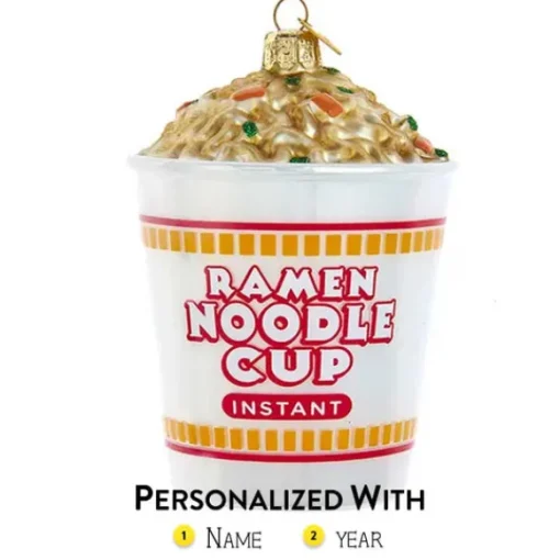 Cheap Kurt Adler Personalized Glass Ramen Noodle Cup Ornament