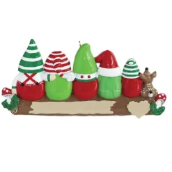 Shop Rudolph & Me Personalized Gnomes On A Log Family Of 5 Ornament