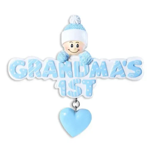 Best Sale Personalized Grandma's 1St Christmas Ornament - Blue Baby