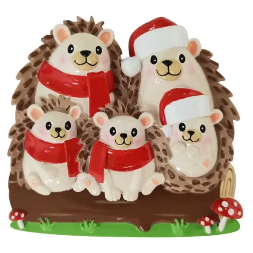 Flash Sale PolarX Personalized Hedgehog Family Of 5 Ornament