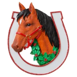 Cheap Personalized Horse In Horseshoe Ornament Horse & Farm