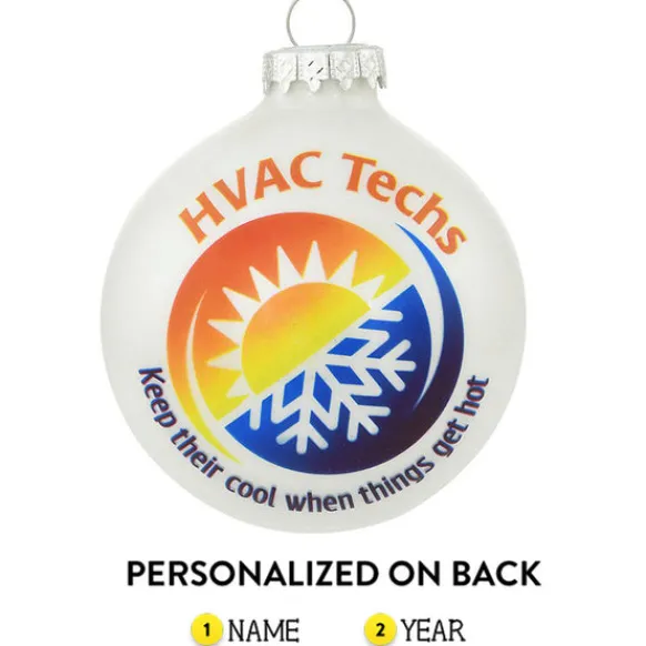 Best Sale Bronners Personalized Hvac Technician Glass Bulb Ornament
