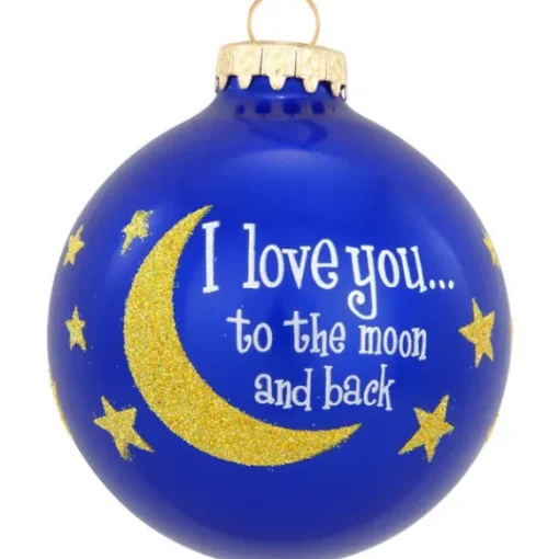 Cheap Bronners Personalized "I Love You To The Moon And Back" Glass Bulb Ornament