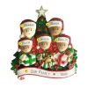 Outlet PolarX Personalized Interracial Family Of 5 Opening Presents Ornament