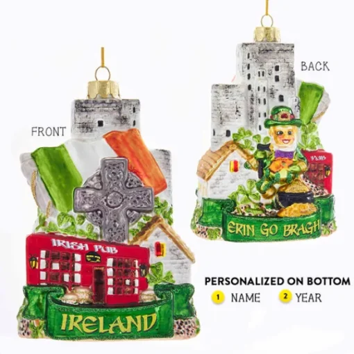 Hot Kurt Adler Personalized Ireland Ornament-Glass