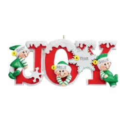 Hot Rudolph & Me Personalized Joy Family Of 3 Ornament