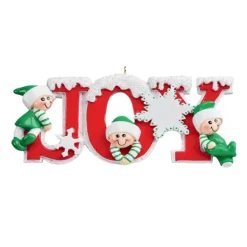 Hot Rudolph & Me Personalized Joy Family Of 3 Ornament