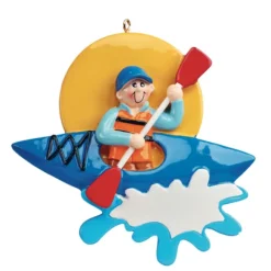 Clearance Rudolph & Me Personalized Kayak Guy Ornament