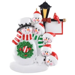 Flash Sale Rudolph & Me Personalized Lamppost Snow Family Of 6 Ornament