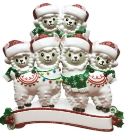 Cheap PolarX Personalized Llama Family Of 6 Ornament