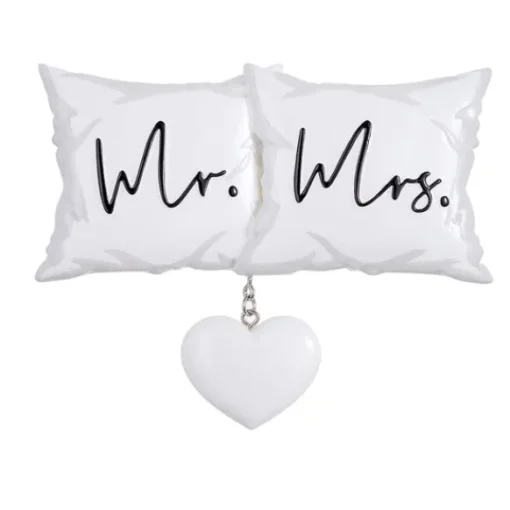 Shop Personalized Mr. & Mrs. Pillows Ornament Engaged, Wedding, & Anniversary