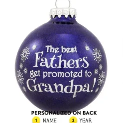 Store Personalized "Promoted To Grandpa!" Glass Bulb Ornament Expecting & New Family