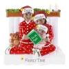 Discount PolarX Personalized Reading In Bed Family Of 3 Ornament - African American