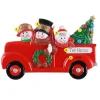 Best Sale Personalized Red Truck Snowman Family Of 3 Ornament Transportation