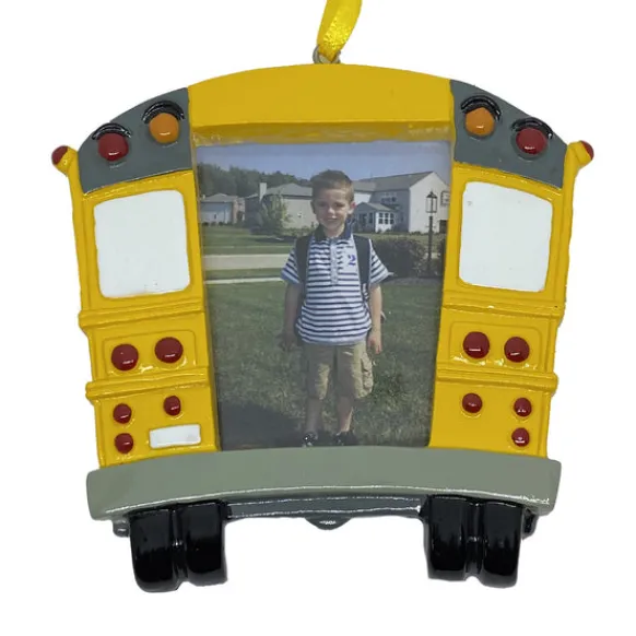 Best PolarX Personalized School Bus Picture Frame Ornament