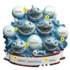 Fashion PolarX Personalized Shark Family Of 5 Ornament