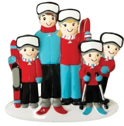 Outlet PolarX Personalized Skiing Family Of 5 Ornament