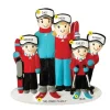 Hot PolarX Personalized Skiing Family Of 5 Ornament