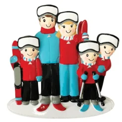 Hot PolarX Personalized Skiing Family Of 5 Ornament