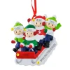 Outlet PolarX Personalized Sledding Family Of 4 Ornament