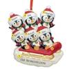 Online PolarX Personalized Sledding Penguin Family Of 6 Ornament