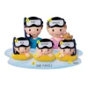 New PolarX Personalized Snorkeling Family Of 5 Ornament