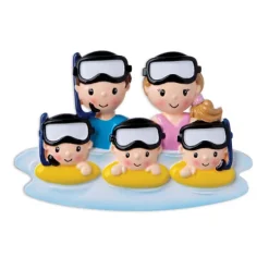 New PolarX Personalized Snorkeling Family Of 5 Ornament