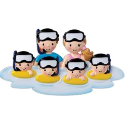 Best PolarX Personalized Snorkeling Family Of 6 Ornament