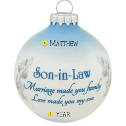 Store Personalized Son-In-Law Glass Bulb Ornament Family Members