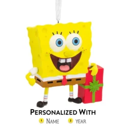 Discount Personalized Spongebob Squarepants™ With Present Ornament Licensed Characters