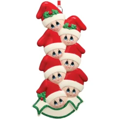 Hot Rudolph & Me Personalized Stocking Cap Family Of 7 Ornament