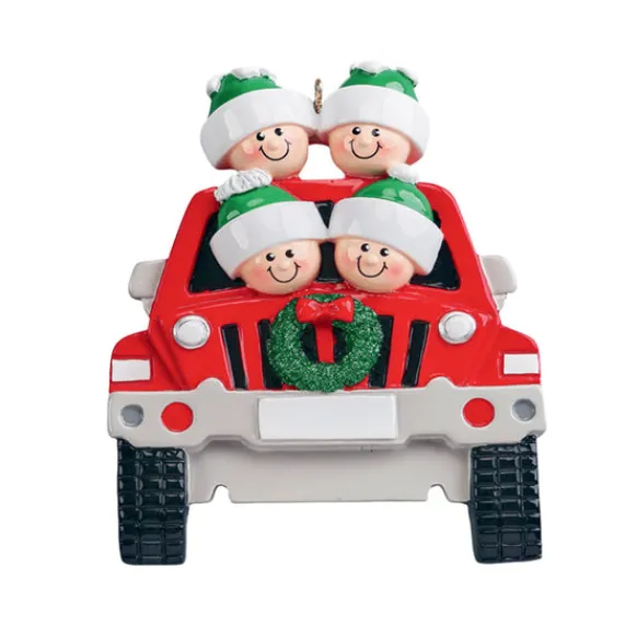 New Rudolph & Me Personalized Suv Family Of 4 Ornament