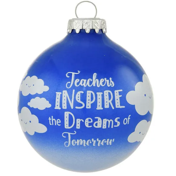 Best Sale Personalized "Teachers Inspire The Dreams Of Tomorrow" Glass Bulb Ornament School Days