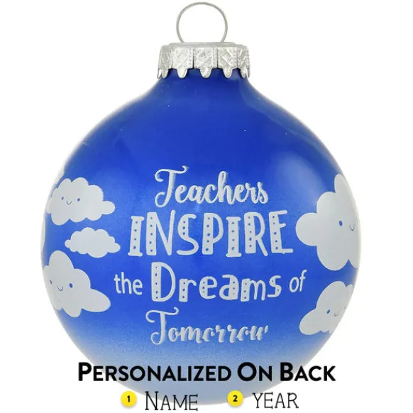 Best Sale Personalized "Teachers Inspire The Dreams Of Tomorrow" Glass Bulb Ornament School Days