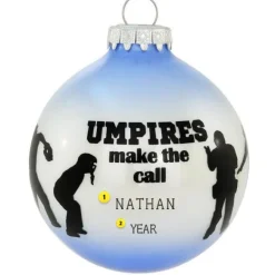 Store Bronners Personalized Umpire Glass Ornament