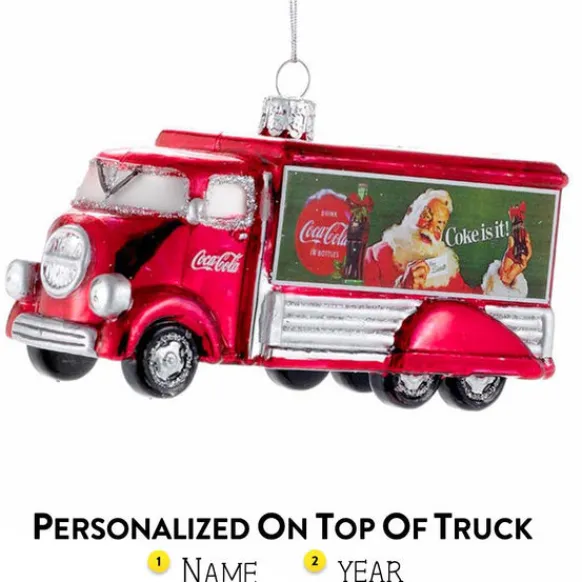 Clearance Kurt Adler Personalized Vintage Glass Coca-Cola® Truck Ornament